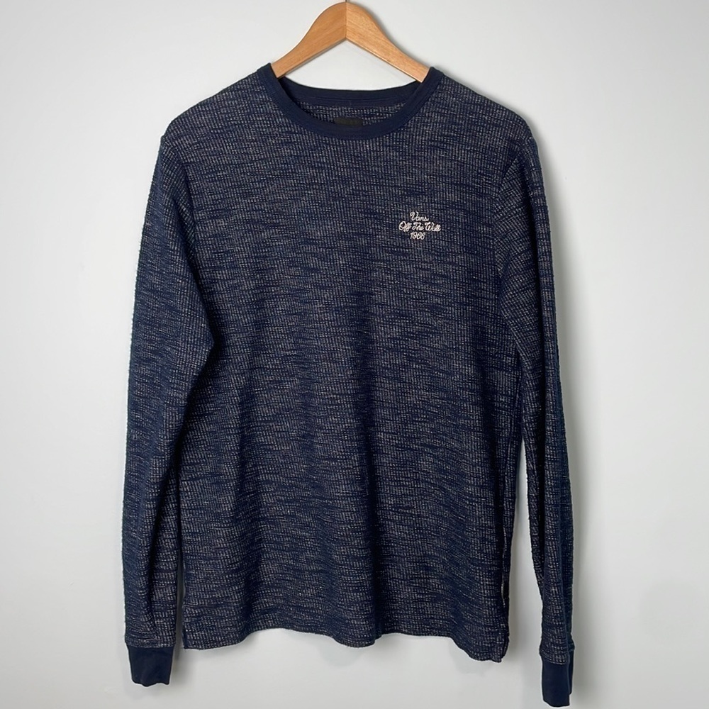 Vans Off The Wall Crewneck Sweater Heathered Blue Size Small